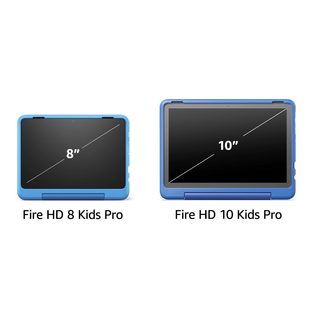 Amazon Fire HD 8 Kids Pro tablet (newest model), ages 6-12. Bright 8" HD screen, includes ad-free content, parental controls, 13-hr battery, slim case for older kids, 64GB, Hello Teal