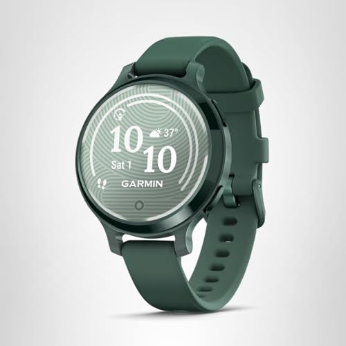 Garmin Lily® 2 Active, Smartwatch, Small and Stylish, Built-in GPS, Hidden Display, Patterned Lens, Up to 9 Days Battery Life, Jasper Green with Jasper Green Silicone Band