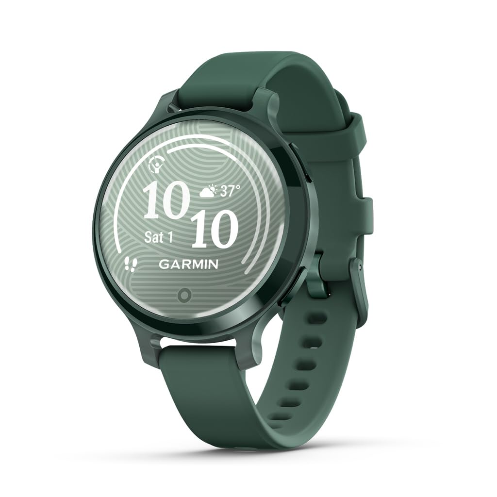 Garmin Lily® 2 Active, Smartwatch, Small and Stylish, Built-in GPS, Hidden Display, Patterned Lens, Up to 9 Days Battery Life, Jasper Green with Jasper Green Silicone Band