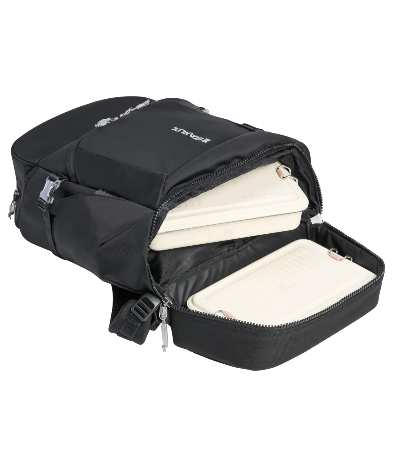 STANLEY Vitalize Backpack | Gym, Work & Travel Bag with Laptop Sleeve | Expandable Bottom Compartment | Tumbler & Water Bottle Pockets | Durable Recycled Fabric | Black