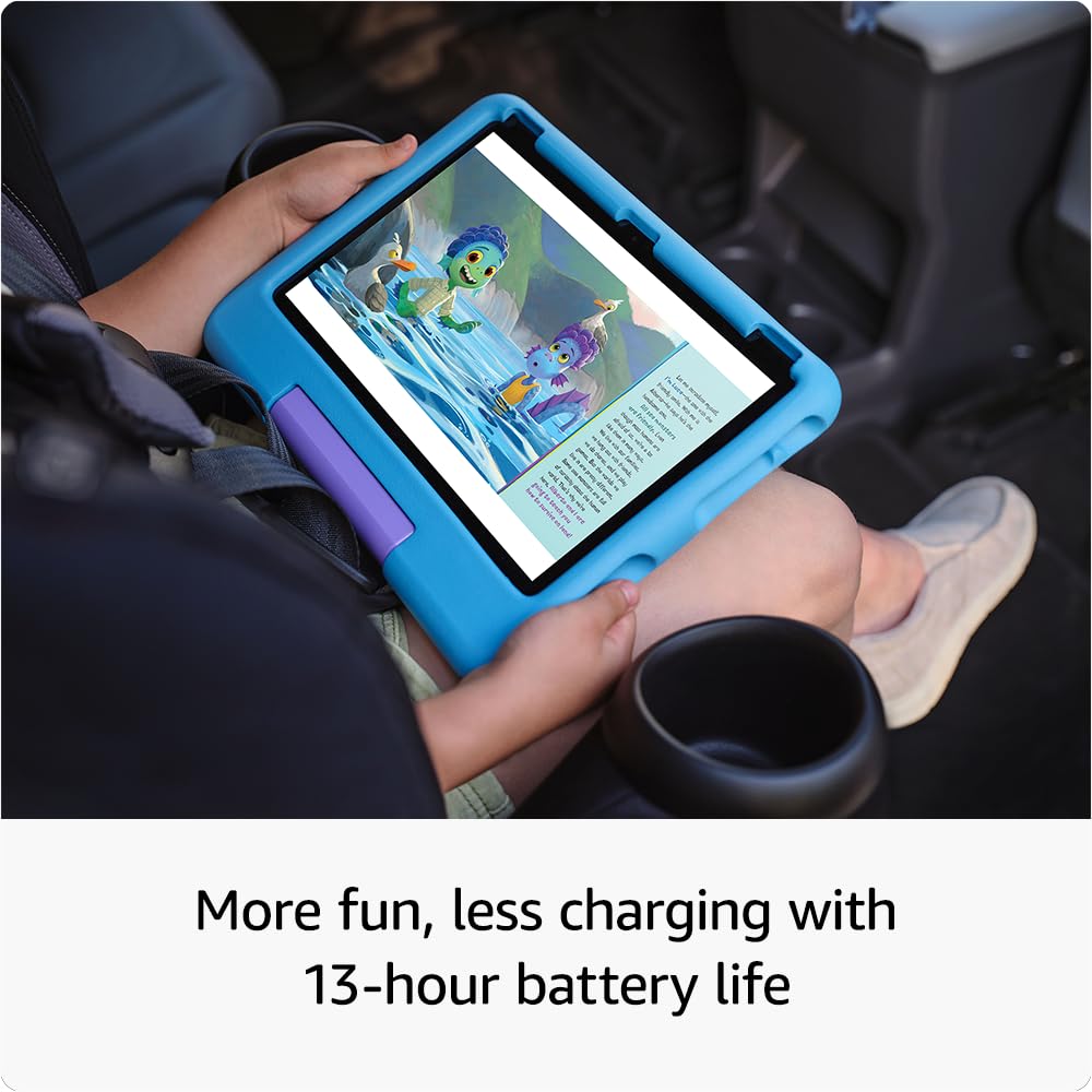 Amazon Fire HD 10 Kids tablet (newest model) ages 3-7 | Bright 10.1" HD screen with included ad-free and exclusive content, robust parental controls, 13-hr battery, 32 GB, Blue