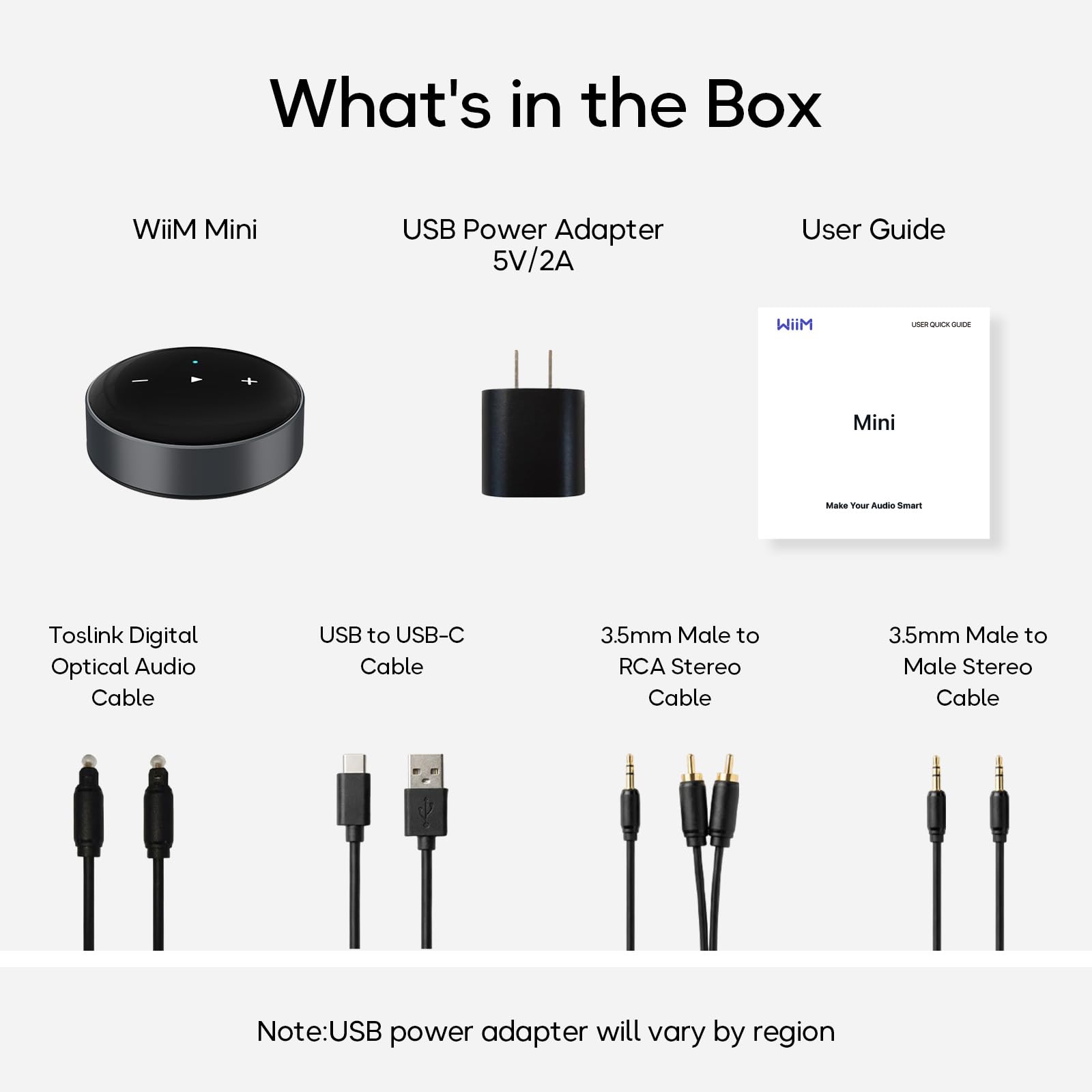 WiiM Mini AirPlay 2 Wireless Audio Streamer, Multiroom Stereo, Preamplifier, Works with Alexa and Siri Voice Assistants, Stream Hi-Res Audio from Amazon Music, Tidal and More