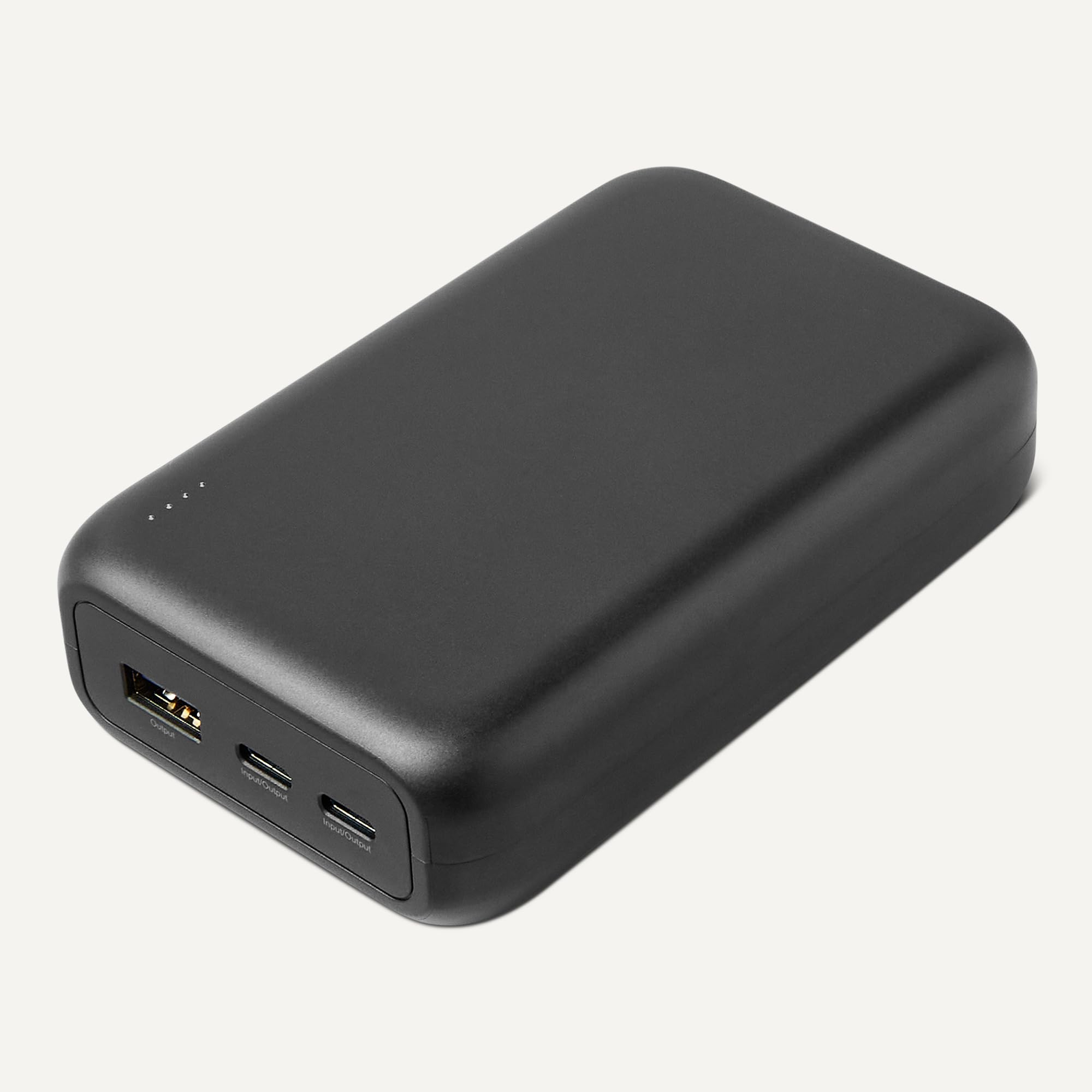 Amazon Basics High-Capacity Portable Charger Power Bank with 3-Port Output, 20,000 mAh, Black