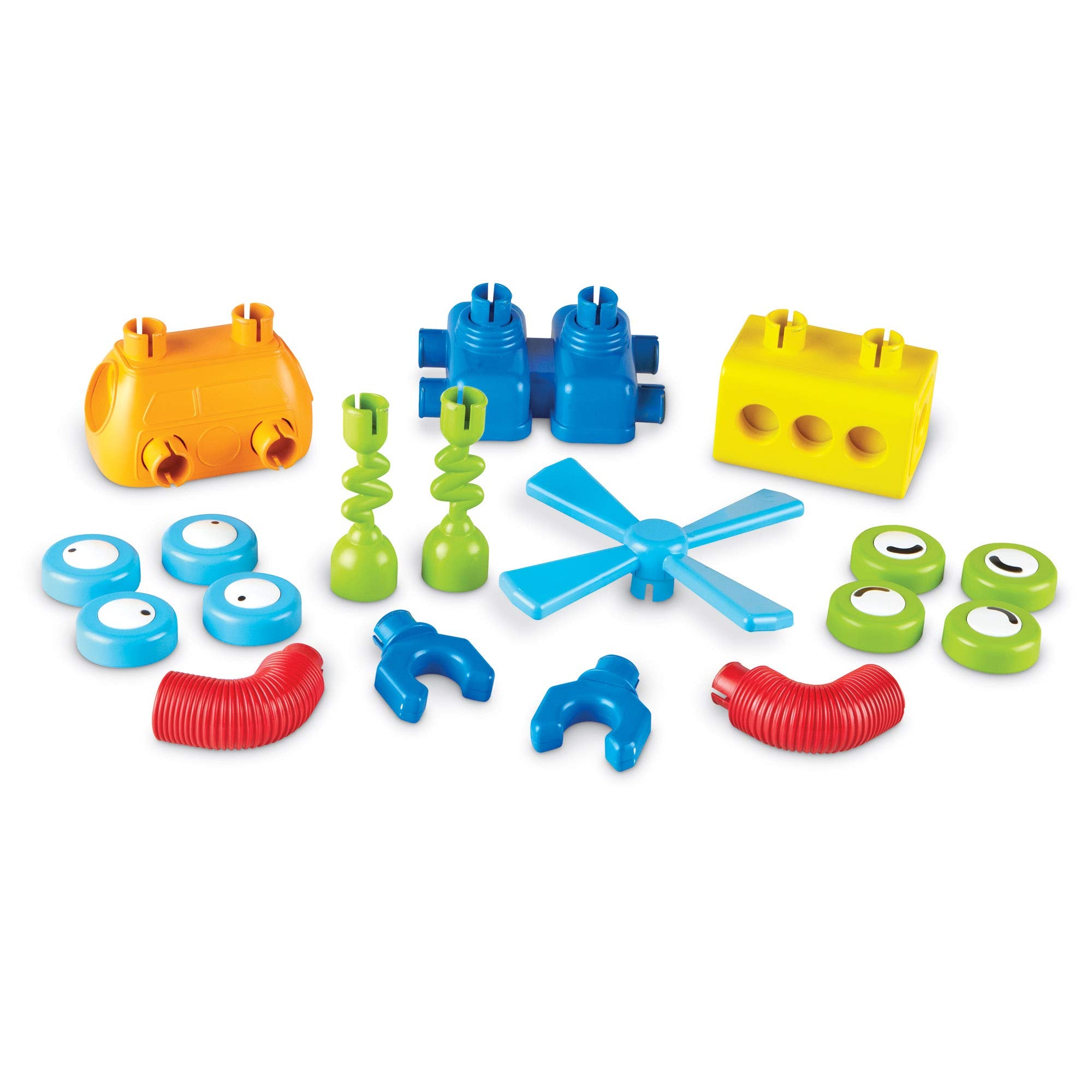 Learning Resources 1-2-3 Build It Robot Factory - Building Robots for Kids, Robot STEM Toys, Kids Engineering Toys, Toddler STEM Activity, Robots Building Kit