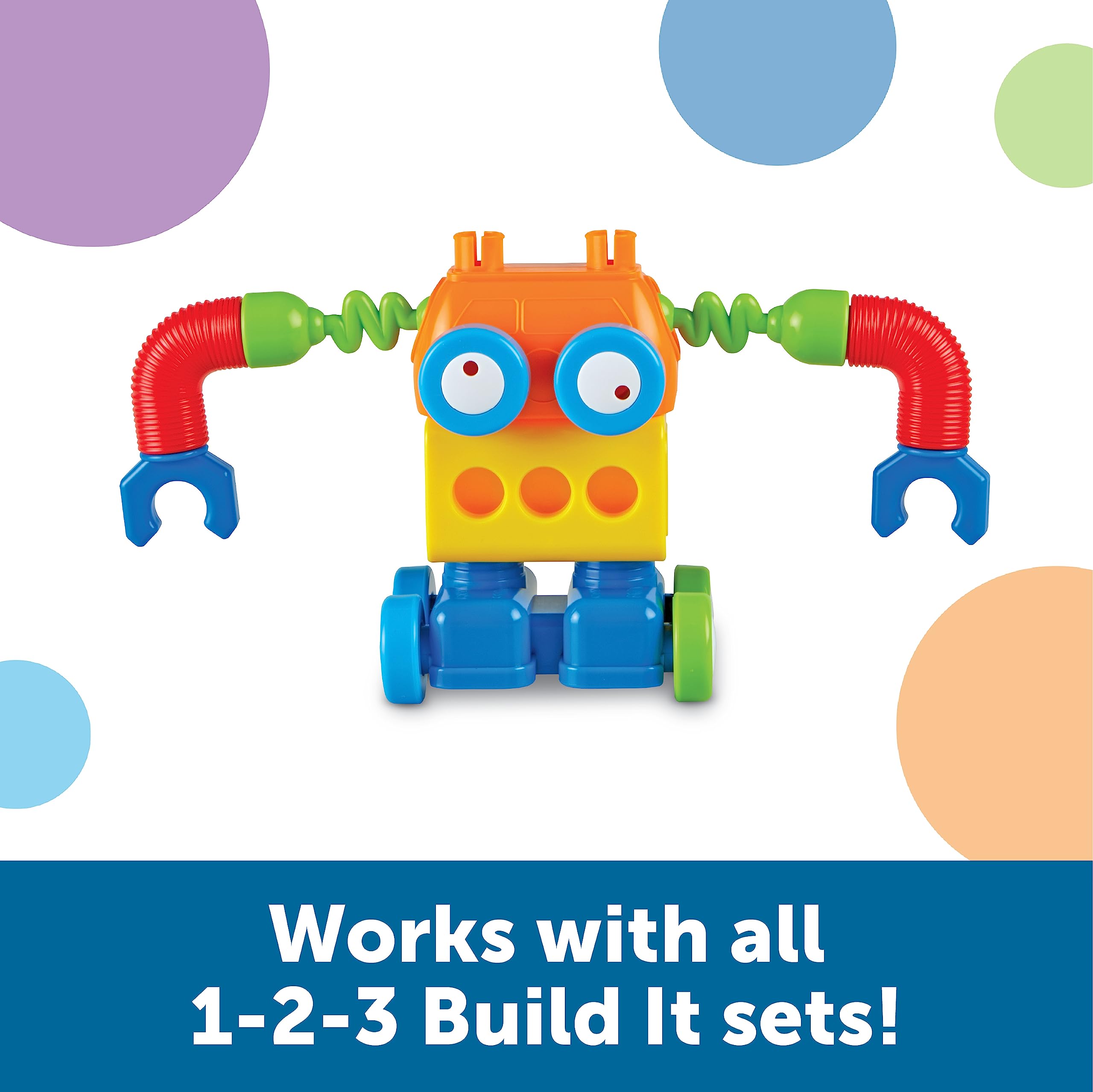 Learning Resources 1-2-3 Build It Robot Factory - Building Robots for Kids, Robot STEM Toys, Kids Engineering Toys, Toddler STEM Activity, Robots Building Kit