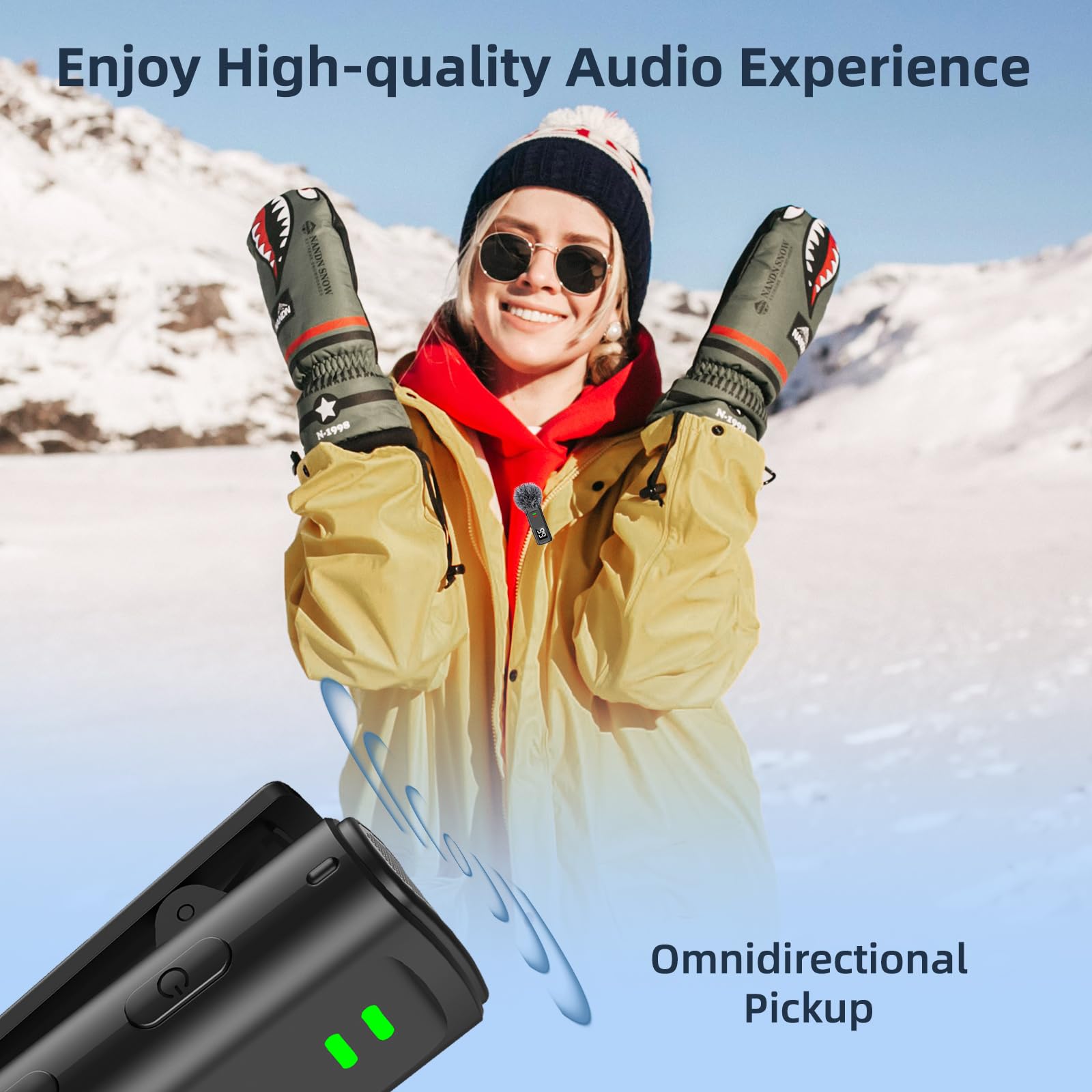 TXTUNE Wireless Lavalier Microphone for iPhone 16 - USB C Phone Microphone for Video Recording with Noise Reduction Mini Mics 35H Charging Case 75FT Transmission