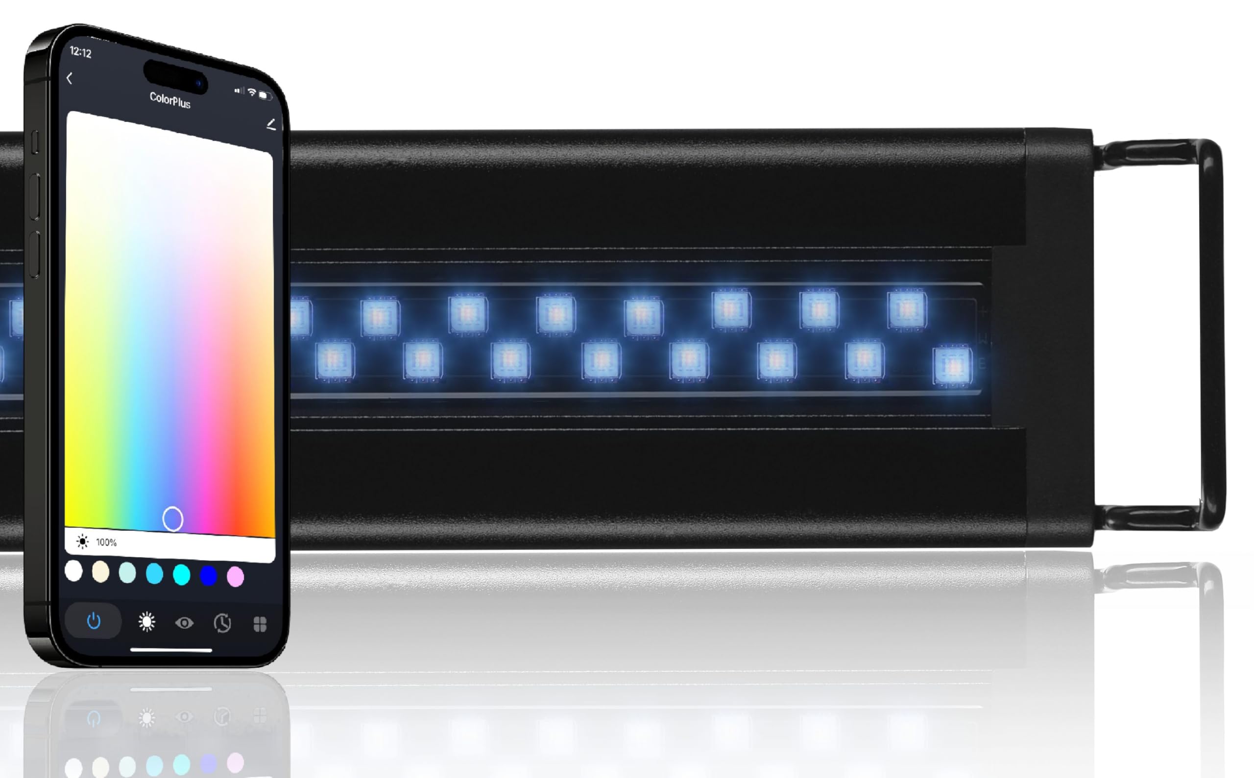 CURRENT USA ColorPlus Smart Freshwater Aquarium & Terrarium LED Light with App and Voice Control | Alexa & Google Home Compatible | Extra Vivid Colors for Fish Tank| Aluminum (for Tanks 24" to 35")