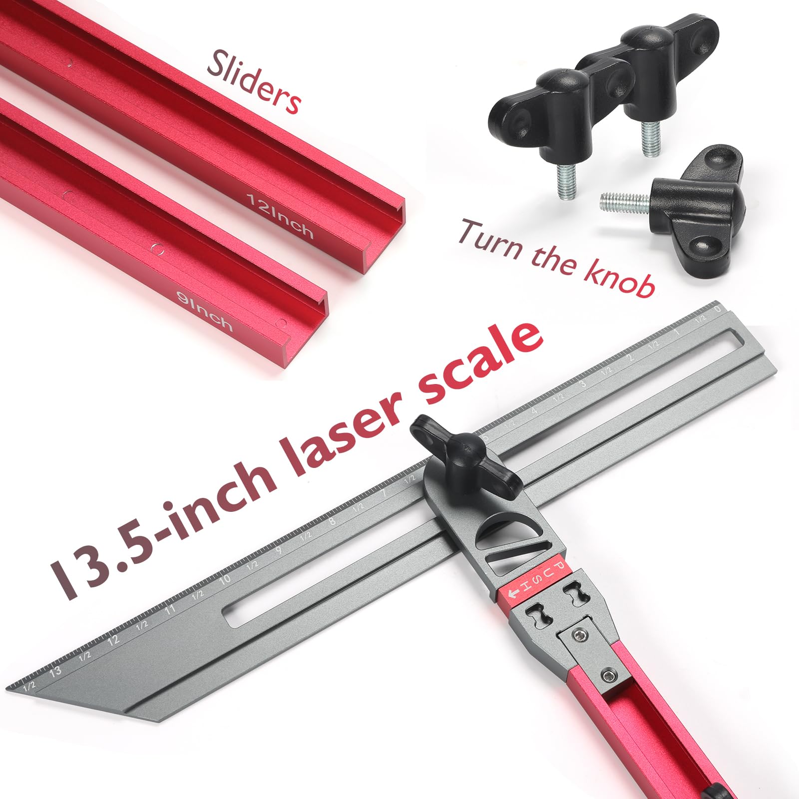 Stair Tread Template Tool – Adjustable Stair Measuring Tool for Treads and Risers, Aluminum Stair Scribe Tool for Accurate Layout, Shelf and Stair Installation Projects