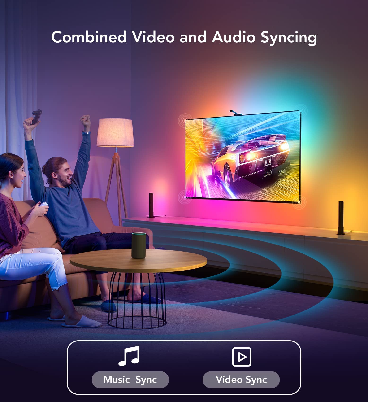 Govee Smart Wi-Fi RGBIC LED Strip Lights & Light Bars, DreamView T1 Pro for 55-65in TVs - Works with Alexa & Google Home