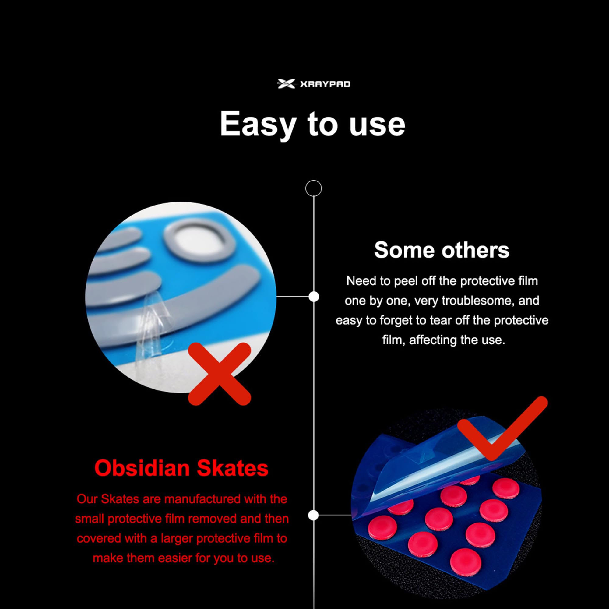 X-Raypad Jade Speed Mouse Skates, Offers Excelent Wear Resistance, Speed & Control Abrasion Resistance, Curved Edge, Move More smoothly, Suitable for Cloth Mouse Pads & Glassmouse Pads (Jade)