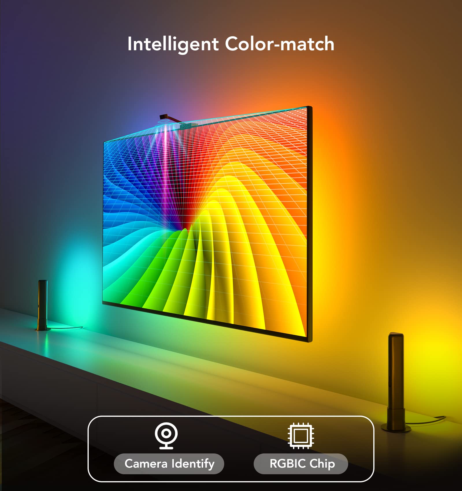 Govee Smart Wi-Fi RGBIC LED Strip Lights & Light Bars, DreamView T1 Pro for 55-65in TVs - Works with Alexa & Google Home