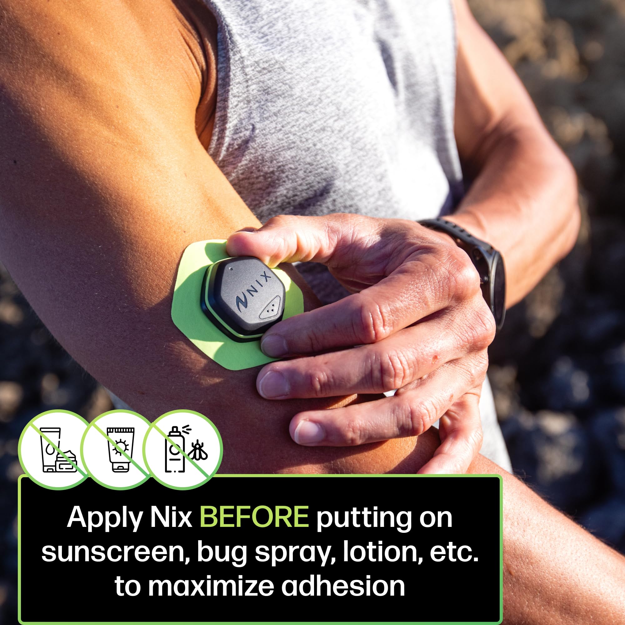 Nix Hydration Biosensor Starter Kit – Wearable Sweat Sensor Tracks Fluid Loss, Real-Time Alerts, Reusable Pod, Single-Use Patches, Bluetooth Fitness Device for Athletes, Runners, Cyclists, Triathletes