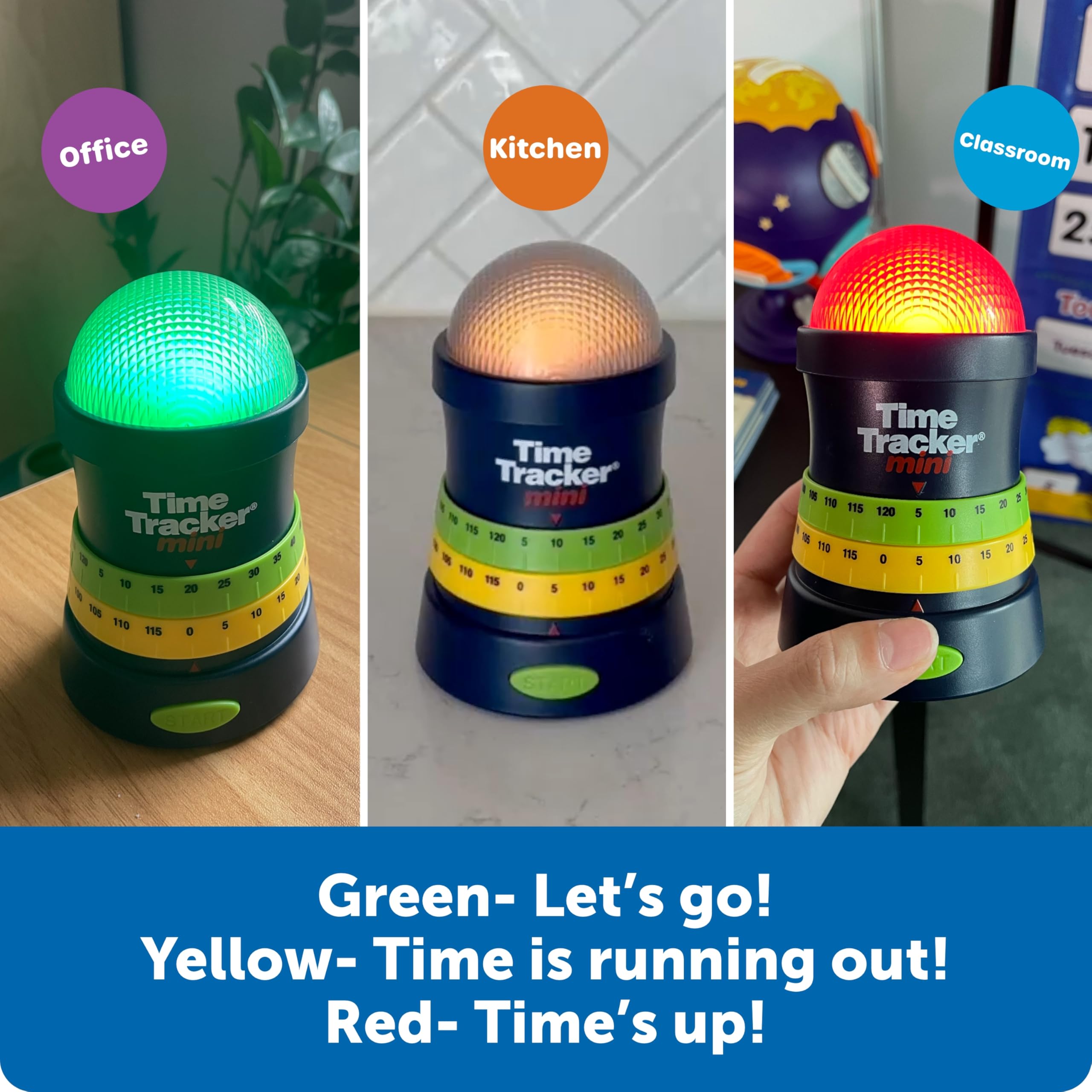 Learning Resources Time Tracker Mini Visual Timer, Classroom Timer, Hand Washing Timer, Auditory and Visual Cue, Ages 3+