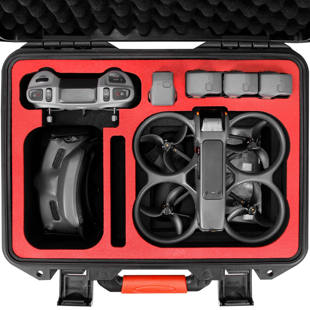 FPVtosky Hard Case for Avata 2 Drone Combo, Waterproof Carrying Case, Fits DJI Goggles 3 [NOT for Goggles N3], RC Motion 3 & DJI FPV Remote Controller 3 Accessories [CASE ONLY]