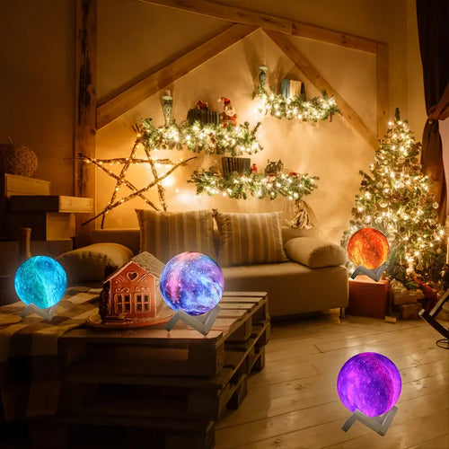 Moon Light with Stand, 16-Color 3D LED - Night Light