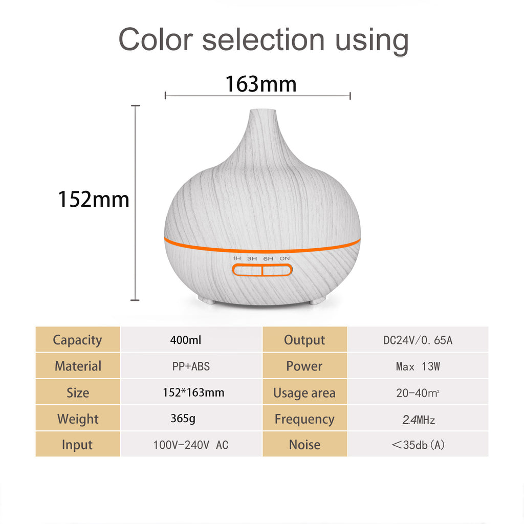 Wood Grain Aroma Diffuser 400ML with Sharp Mouth